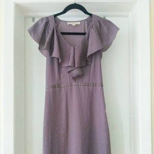 Ann Taylor Loft Lavender Ruffled Dress
